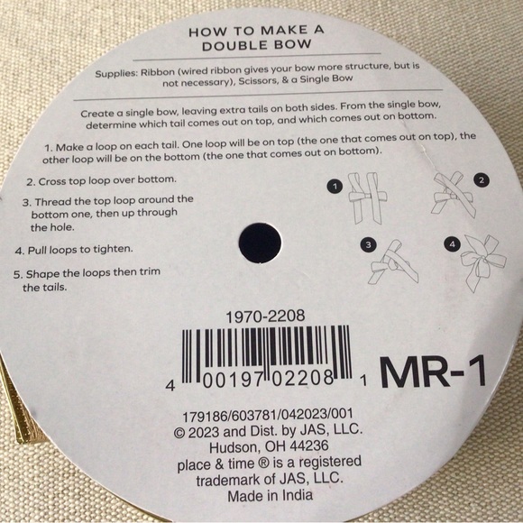 COPY - 2 Rolls Gold Lame Wired Ribbon - Picture 3 of 4